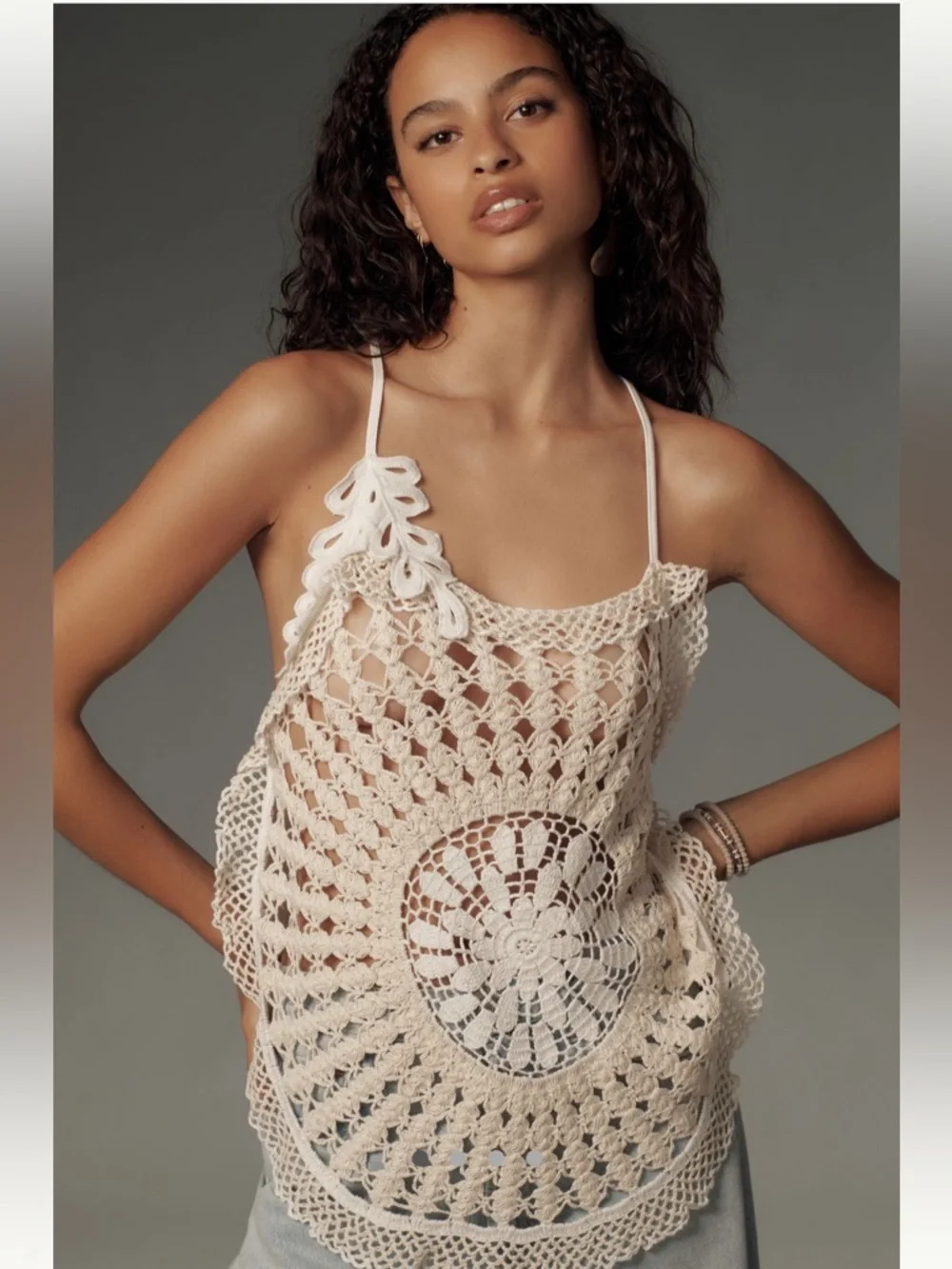 Anthropologie NWT Boho Pieced Crochet
Sweater Tank size S. - Picture 2 of 15